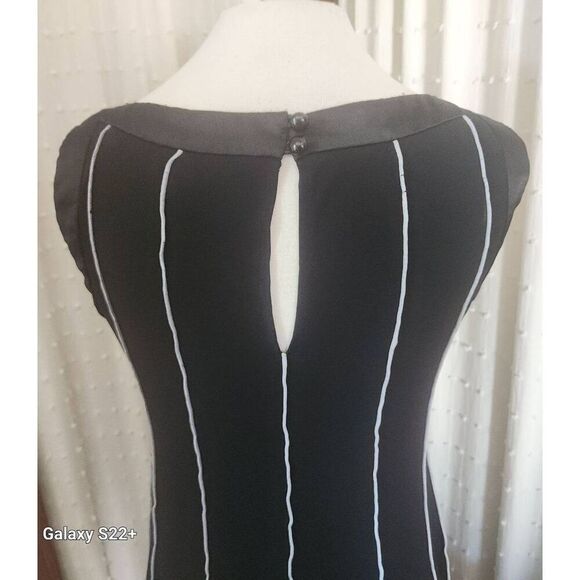 Sandra Darren got and flare black dress with satin trim - Picture 9 of 12